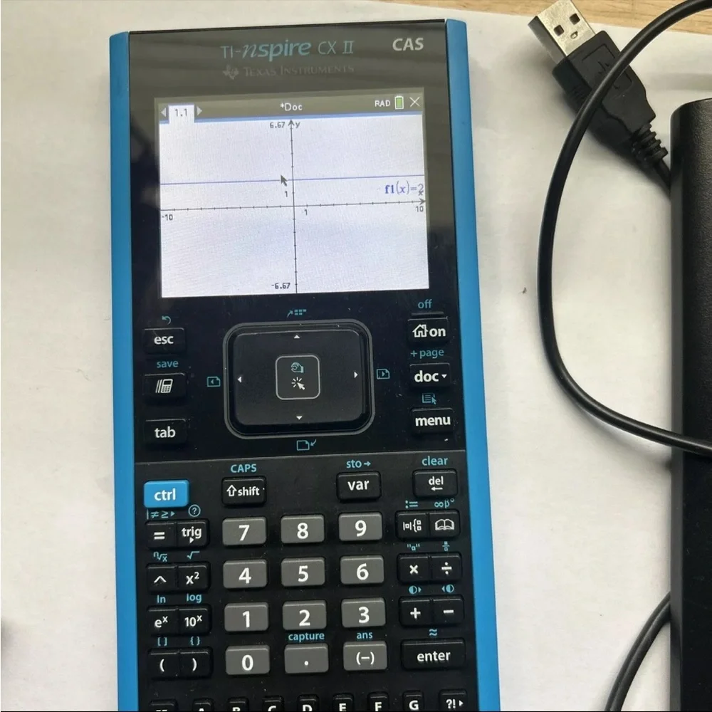 Texas Instrument TI Nspire CX II CAS Graphing Calculator W Cable VERSION 5.1 5.0